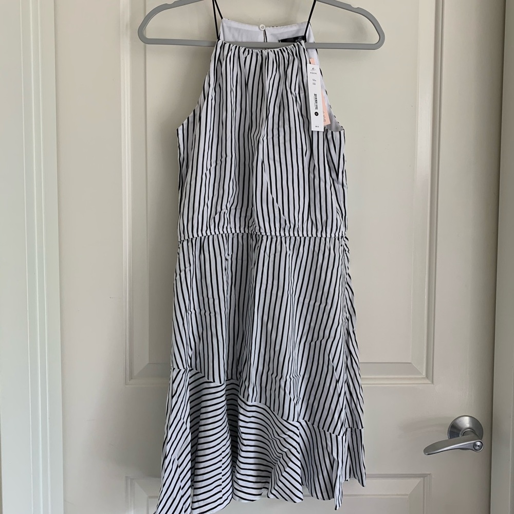 NWT Aqua Striped Halter Dress